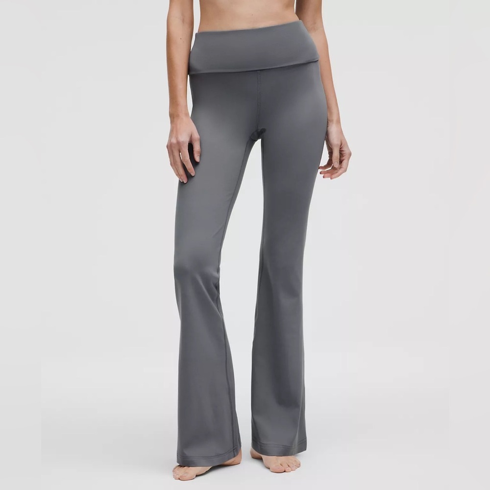 Lululemon Groove Nulu Foldover-Waist Flared Grey Yoga Pant Size 12